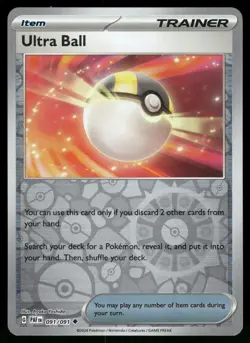 Ultra Ball 091/091 Uncommon Paldean Fates Pokemon Reverse Holo NM - Image 1