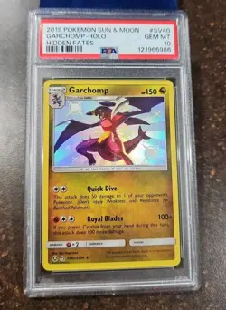 GARCHOMP 🔥 HOLO PSA 10 GEM MINT 2019 POKEMON SUN & MOON HIDDEN FATES #SV40 - Image 1