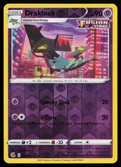 Drakloak 129/264 Fusion Strike Pokemon Reverse Holo Near Mint - Image 1