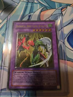 Yugioh Elemental Hero Flame Wingman TLM-EN035 Ultimate Rare 1st Edition LP - Image 1