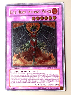 yugioh EVIL HERO INFERNO WING GLAS-EN038 Ultimate Rare 1st Edition near mint - Image 2