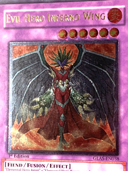 yugioh EVIL HERO INFERNO WING GLAS-EN038 Ultimate Rare 1st Edition near mint - Image 4