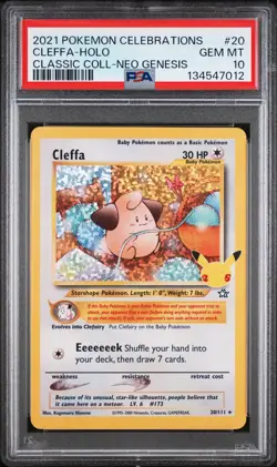 2021 POKEMON CELEBRATIONS CLASSIC COLL #20 CLEFFA-HOLO PSA 10 - Image 1