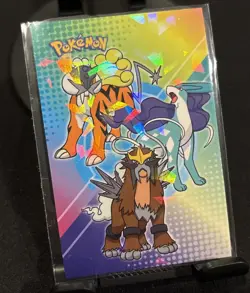 Rare Pokemon Shiny Full Art Raikou, Entei & Suicune Low Pop Cracked Ice Holo - Image 1