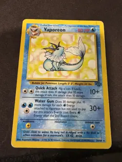 Pokemon TCG Vaporeon 28/64 Jungle Set Non-Holo Rare, Unlimited - Image 1