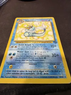 Pokemon TCG Vaporeon 28/64 Jungle Set Non-Holo Rare, Unlimited - Image 2