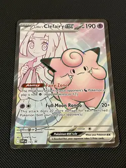 Pokemon TCG Lillie’s Clefairy Ex SVP 195 Black Star Promo - NM - Image 1