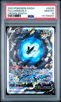 Lumineon V #GG39 2023 Pokemon Sword And Shield Crown Zenith PSA 10 250001 - Image 1