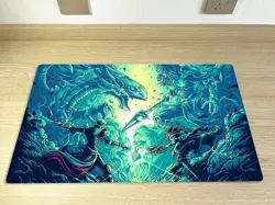 YuGiOh Dark Magician Vs Blue Eyes White Dragon TCG Game Mat Playmat 60x35cm - Image 1