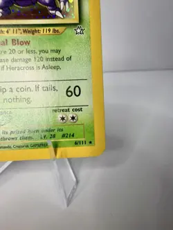Pokemon Heracross Neo Genesis Holo Rare Card 6/111 NEAR MINT Wizards - Image 5