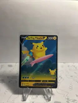 Surfing Pikachu V 008/025 Celebrations - Pokemon Card - NM - Image 1