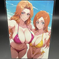 Orihime Inoue & Rangiku Anime Waifu Card Doujin ACG Goddess Holo - Image 1