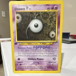 Pokemon Unown [P] Neo Destiny 58/105 1st Edition Uncommon 40 HP TCG Card - Image 1