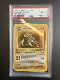 Kabutops Holo *1st Edition* PSA 8 Near Mint Pokemon Card - Fossil 1999 Set #9/62 - Image 1