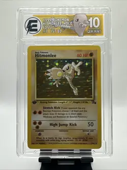 Hitmonlee 1999 Fossil 1st Edition 7/62 Holo Pokemon Card EGC 10 - Image 1