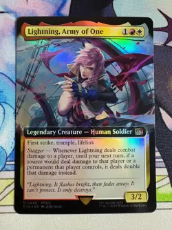 2025 MTG Final Fantasy Lightning, Army Of One Extended Art Foil #498 - Image 1