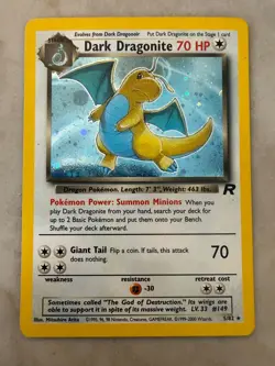 Dark Dragonite 5/82 Holo Rare Team Rocket Pokemon Card WOTC 2000 Vintage - Image 1