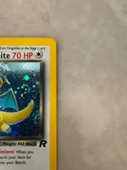 Dark Dragonite 5/82 Holo Rare Team Rocket Pokemon Card WOTC 2000 Vintage - Image 3