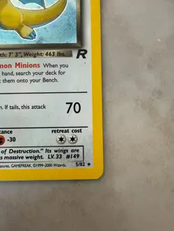 Dark Dragonite 5/82 Holo Rare Team Rocket Pokemon Card WOTC 2000 Vintage - Image 5