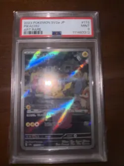 Pokemon Pikachu TCG AR Art Rare Holo Card 173/165 Japanese PSA 9 - Image 1