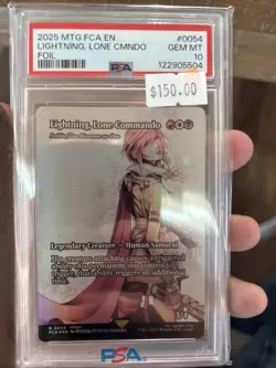 2025 MTG FINAL FANTASY THROUGH THE AGES FOIL LIGHTNING, LONE COMMANDO PSA 10 - Image 1