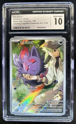 2023-25 Pokemon SV Black Star Promos N's Zorua VAR #189b CGC 10 - Image 1