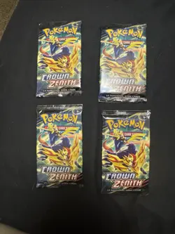 4x Pokemon TCG Crown Zenith Booster Pack - New Sealed Lot - Image 1