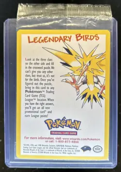 2000 Pokemon The Movie Legendary Birds Zapdos Crossword Puzzle Sealed - Image 1