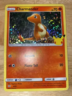 CHARMANDER 9/25 HOLO 25TH ANNIVERSARY MCDONALD'S POKEMON TCG LP-MP - Image 1