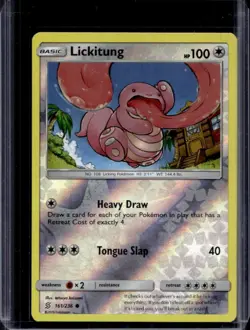 2019 Pokemon SM Unified Minds Lickitung Reverse Holo #161/236 - Image 1