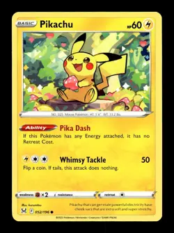 Pokemon Lost Origins PIKACHU 052/196 - Image 1