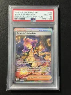2025 Pokemon MEG EN Special Illustration Rare #183 Acerola's Mischief PSA 10 SIR - Image 1
