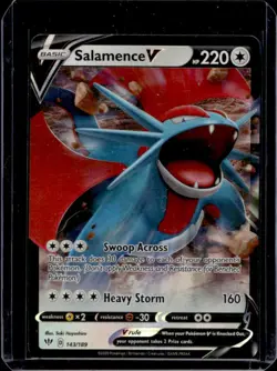 2020 Pokemon SWSH Darkness Ablaze Salamence V #143/189 - Image 1