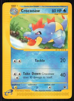 Croconaw 74/165 Uncommon Expedition Base Set Pokemon Lightly Played - Image 1