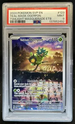 2024 Pokemon SV Black Star Promos Teal Mask Ogerpon #123 PSA 9 - Image 1