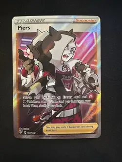 Pokemon TCG Piers 187/189 Darkness Ablaze Full Art Ultra Rare NM - Image 1
