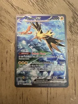 Pokemon TCG Zapdos ex Special Illustration Rare Full Art 202/165 151 Holo - Image 1