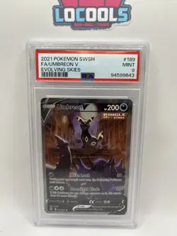 2021 POKEMON SWSH FA/UMBREON V EVOLVING SKIES #189 PSA 9 GEM MINT - Image 1