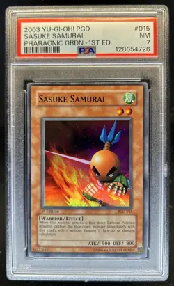 2003 Yu-Gi-Oh Pharaonic Guardian 1st Edition Sasuke Samurai #PGD-015 PSA 7 - Image 1
