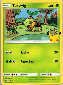 Pokemon TCG Turtwig 4/25 McDonalds Collection 2021 NM - Image 1