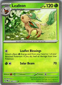Leafeon (Poke Ball Pattern) 005/131 Holo SV: Prismatic Evolutions Pokemon NM - Image 1