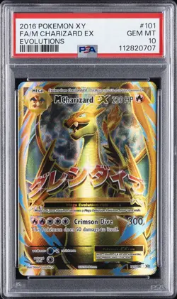 2016 POKEMON XY EVOLUTIONS #101 FULL ART/M CHARIZARD EX PSA 10 - Image 1