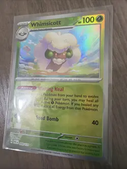Whimsicott 008/131 Master Ball Reverse Holo Rare Pokemon Prismatic Evolutions NM - Image 1