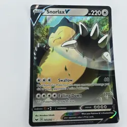 Pokemon Snorlax v 141/202 Sword & Shield Ultra Rare NM - Image 1