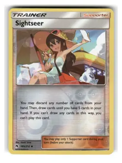 Sightseer 189/214 Uncommon Lost Thunder Pokemon Reverse Holo Lightly Played - Image 1