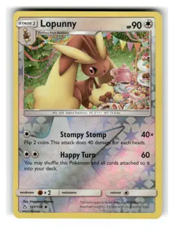 Lopunny 107/156 Uncommon Ultra Prism Pokemon Reverse Holo Near Mint - Image 1