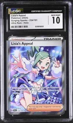 Lisia's Appeal *CGC 10* Ultra Rare *Surging Sparks* #234 * Pokemon - Image 1