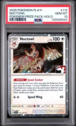 Pokemon Noctowl Holo Rare Prize Series 7 PSA 10 GEM MINT - Image 1