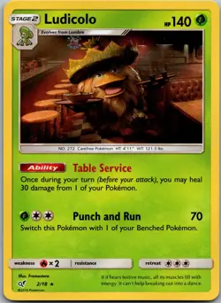 Ludicolo 2/18 Rare Detective Pikachu Pokemon Near Mint - Image 1