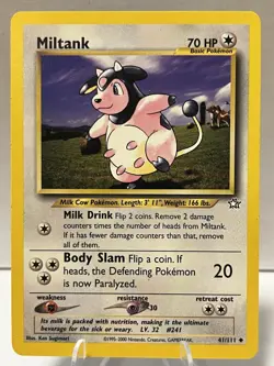 MILTANK 41/111 UC NEO GENESIS POKEMON UNLIMITED HP - Image 1